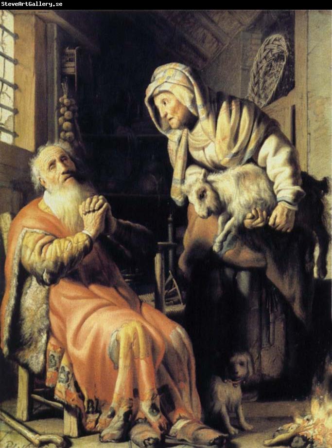 REMBRANDT Harmenszoon van Rijn Tobit Accuses Anna of Stealing the Kid